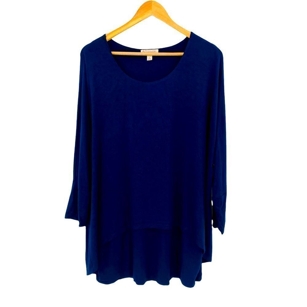 Cb established 1962 navy slouchy layered knit tunic top size large
